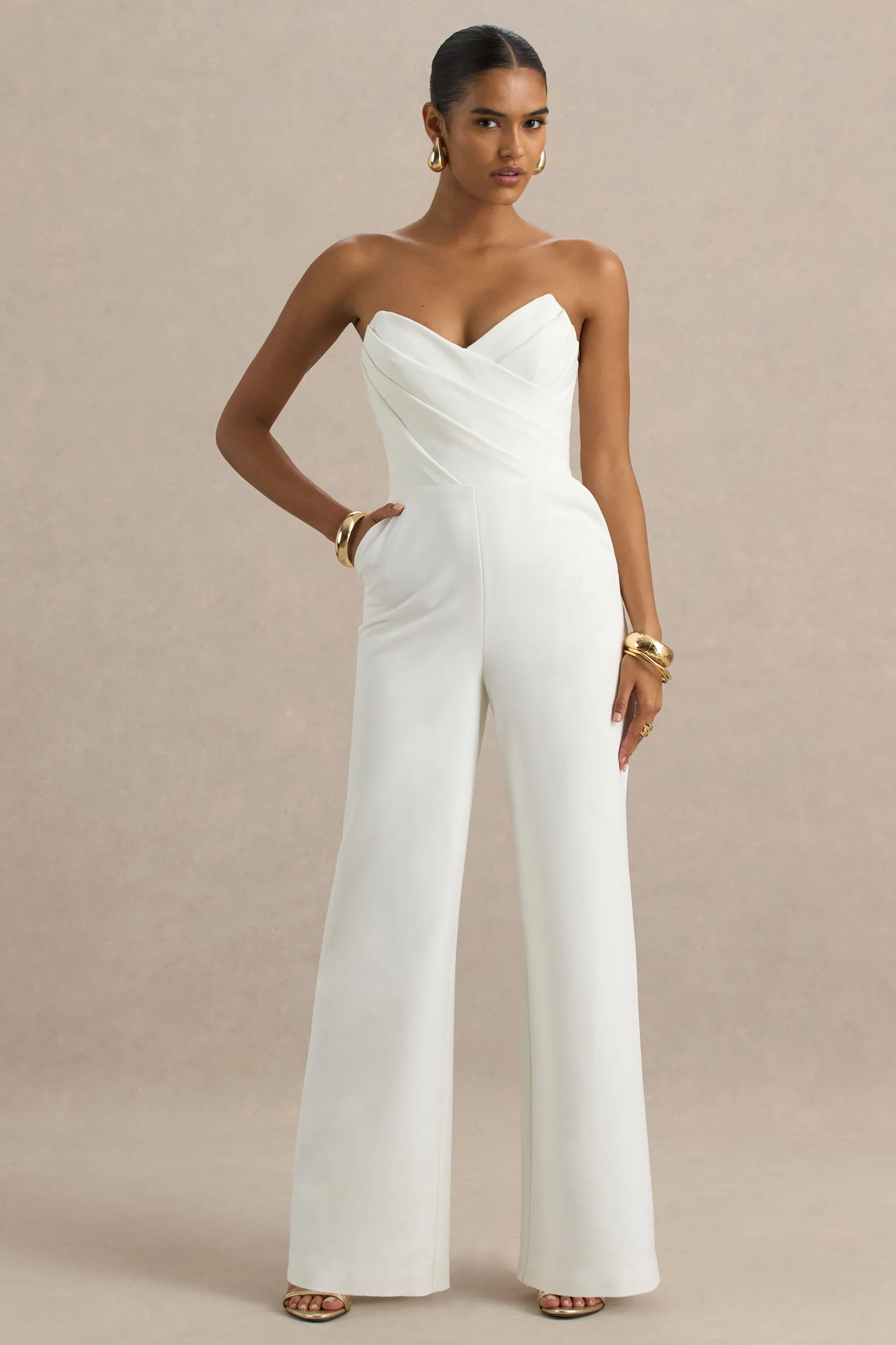 Dainty White Sweetheart Jumpsuit