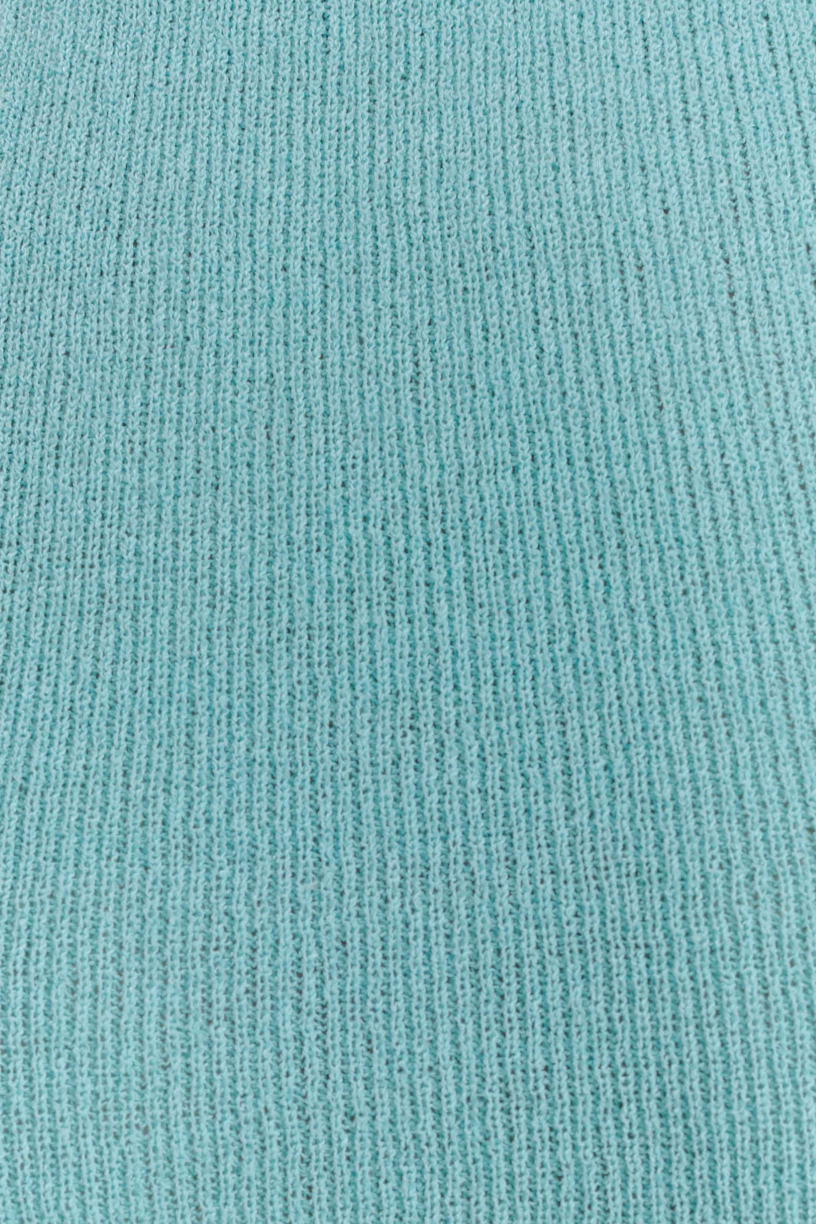 Melodie Halter Knit Maxi Dress Cyan Blue