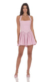 Pinstripe Halter A line Dress in Pink