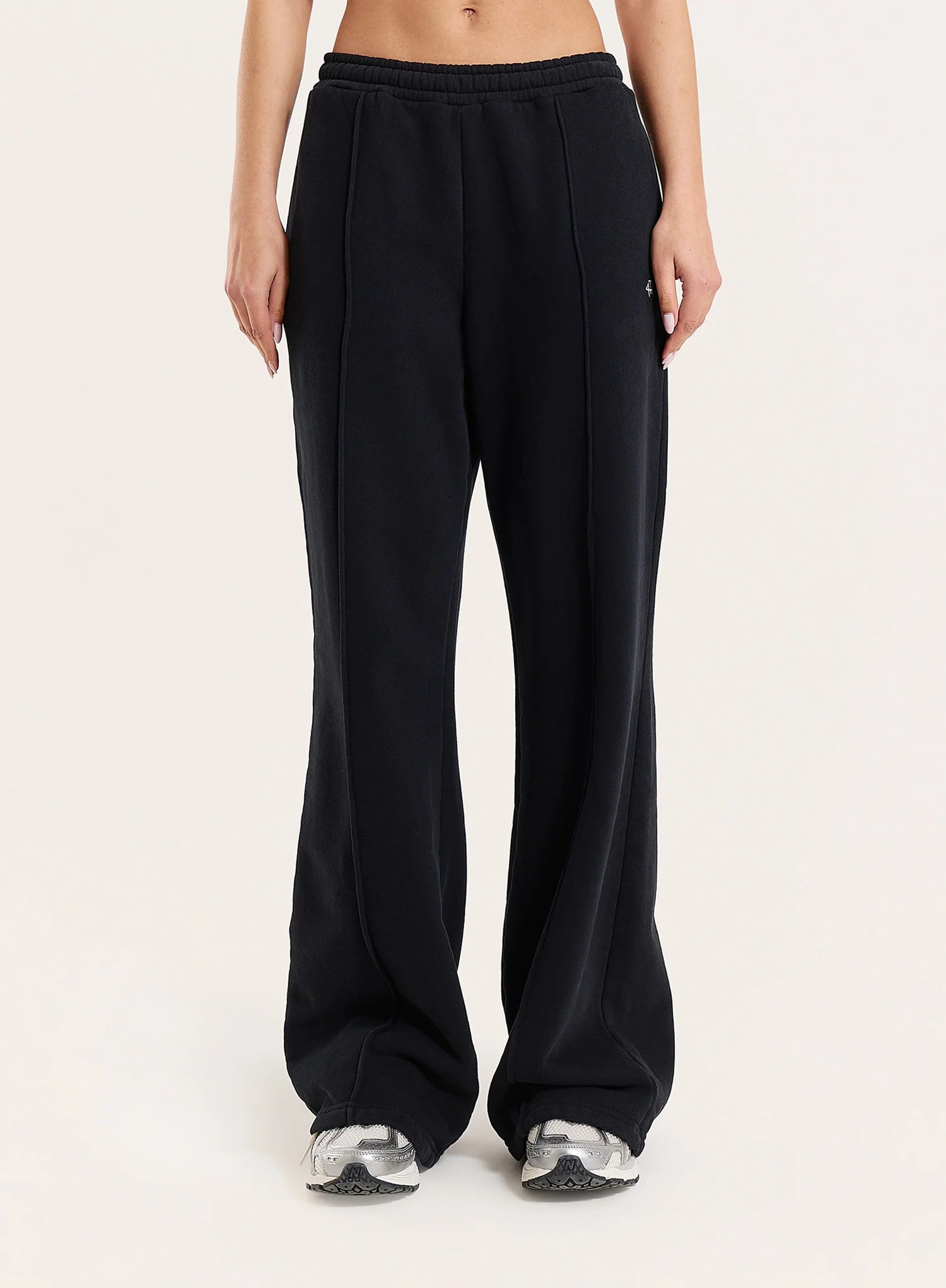 Black 4th Wide Leg Branded Joggers