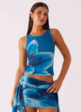 Edera Tank Turquoise Floral