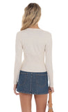 Cinched Knit Cardigan in Heather Cream