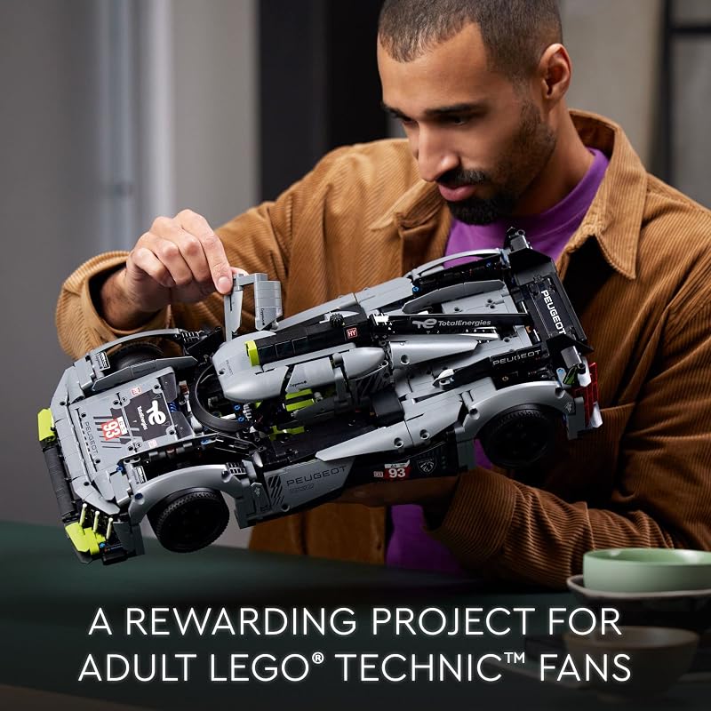 LEGO Technic Peugeot 9X8 24H Le Mans Hybrid Hypercar 42156 Collectible Race Car Building Kit for Adults and Teens 1