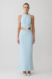 Nicole Embellished Cut Out Maxi Dress Pale Blue