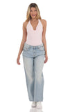 Cowl Neck Bodysuit in Pink