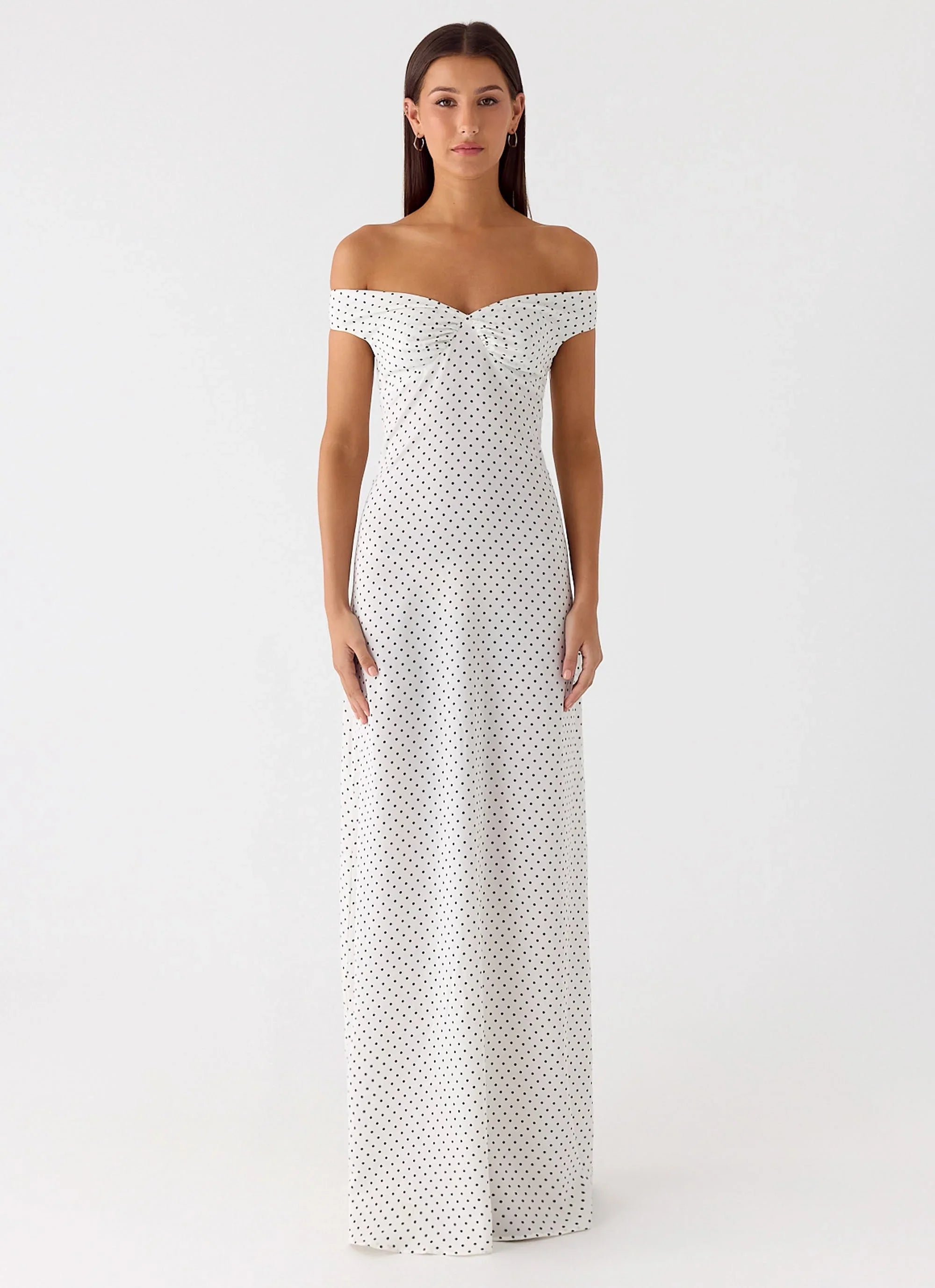 Melany Maxi Dress White Polkadot
