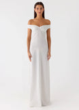 Melany Maxi Dress White Polkadot