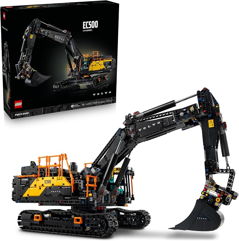 LEGO Technic Volvo EC500 Hybrid Excavator Building Set for Adults Collectible Model Kit for Men Women Ages 18 Gift Idea for Those Who Enjoy 3D Puzzles DIY Kits or Engineering 42215