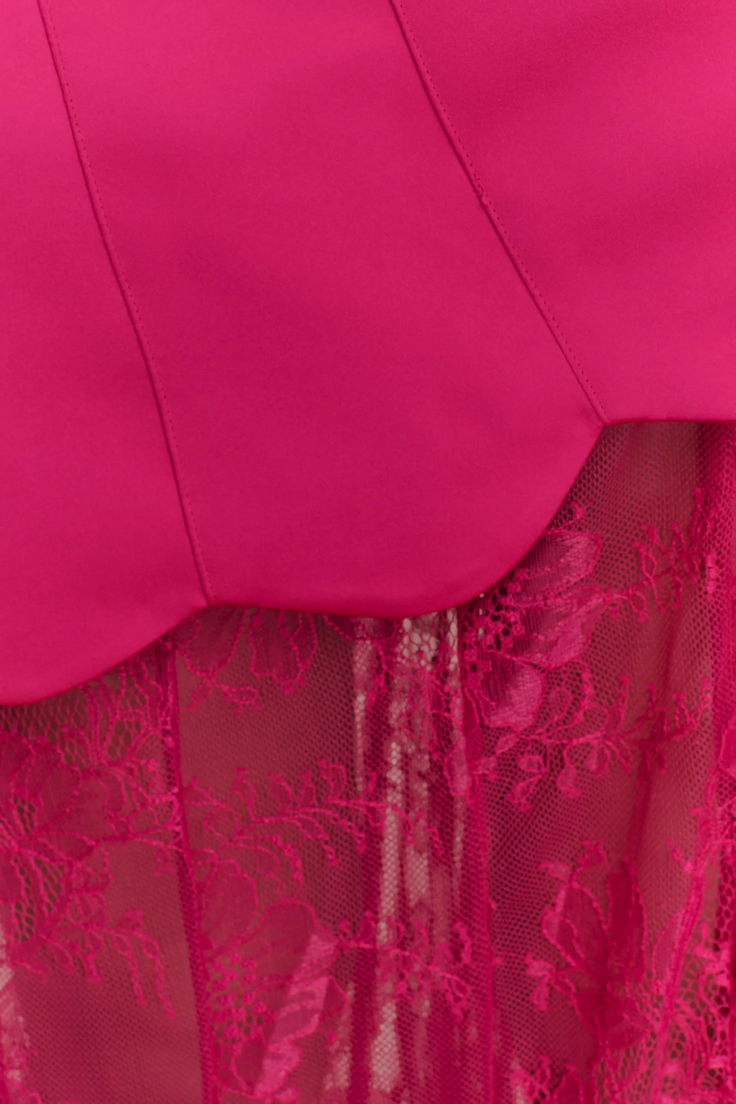 Aleena Satin And Lace Maxi Dress Dragonfruit