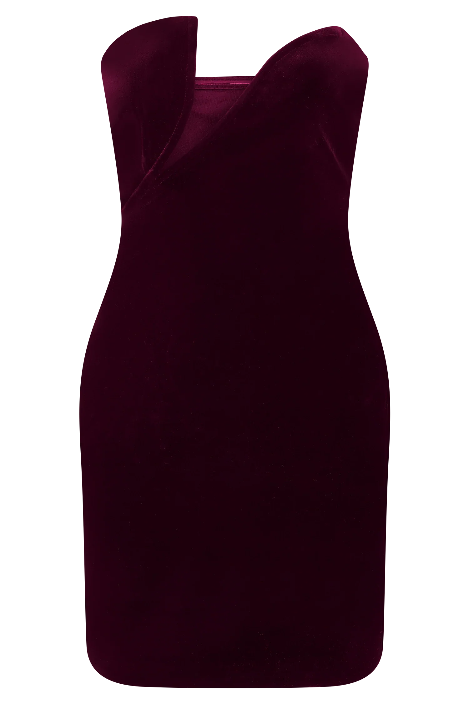 Paulina Velvet Strapless Mini Dress Wine