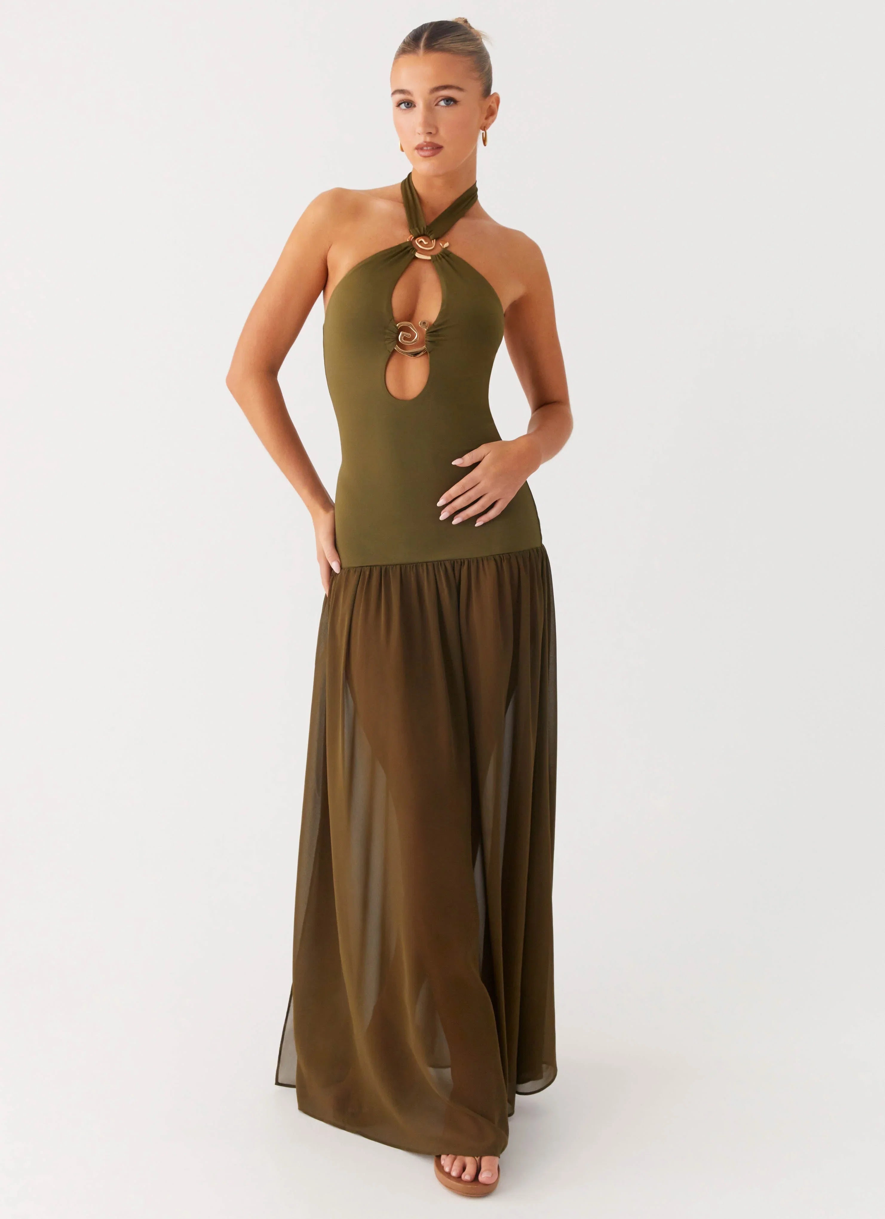 Cypress Kiss Maxi Dress Khaki