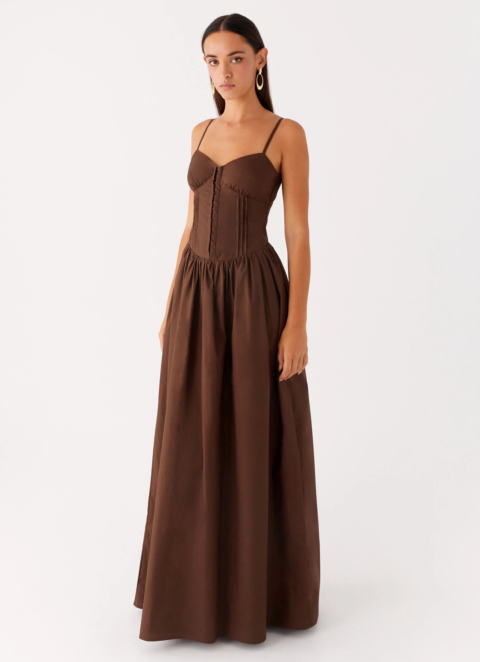 Cerys Maxi Dress Chocolate