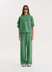 Green 4th Wide Leg Branded Joggers