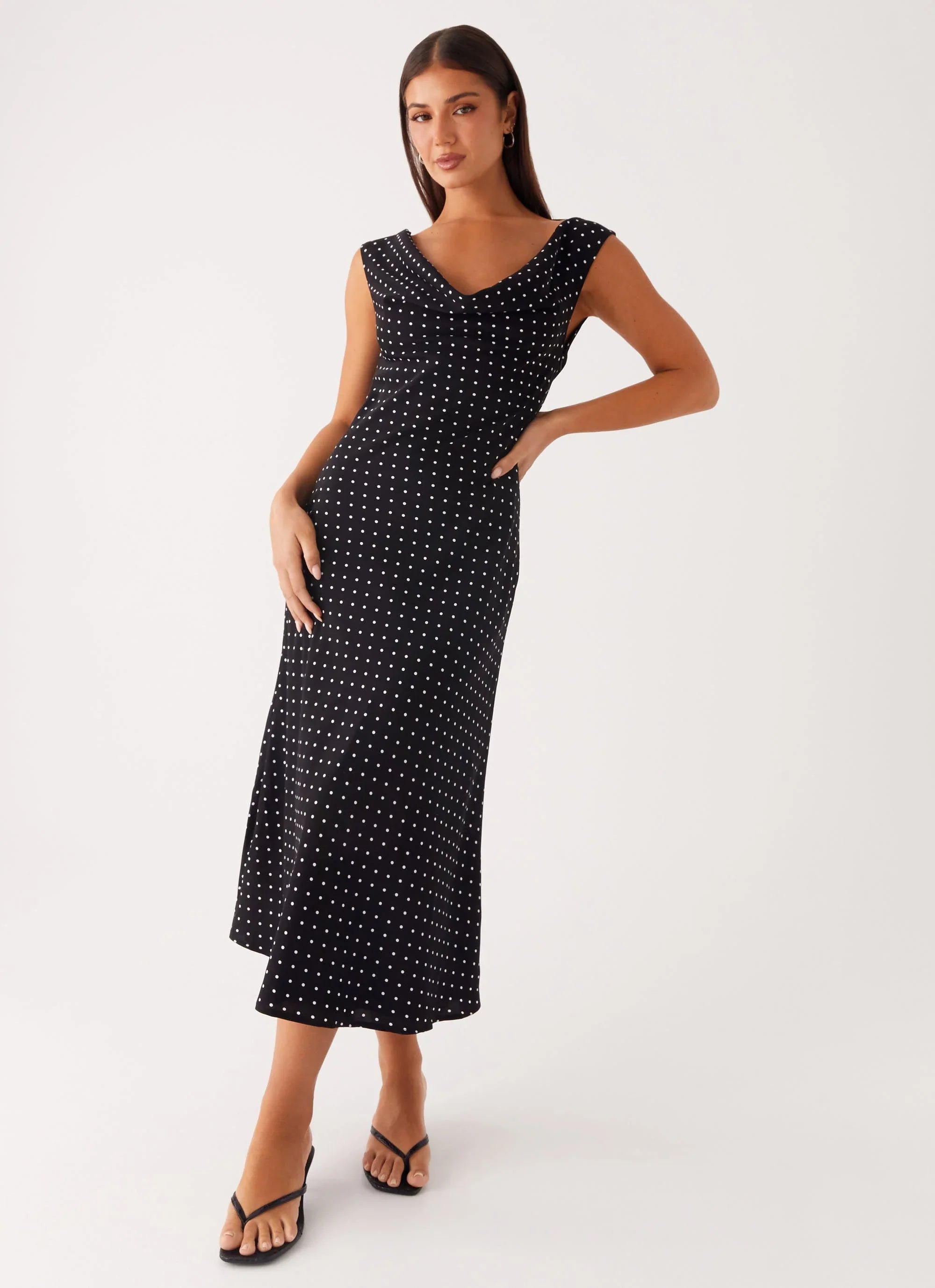 Role Model Maxi Dress Black Polka Dot