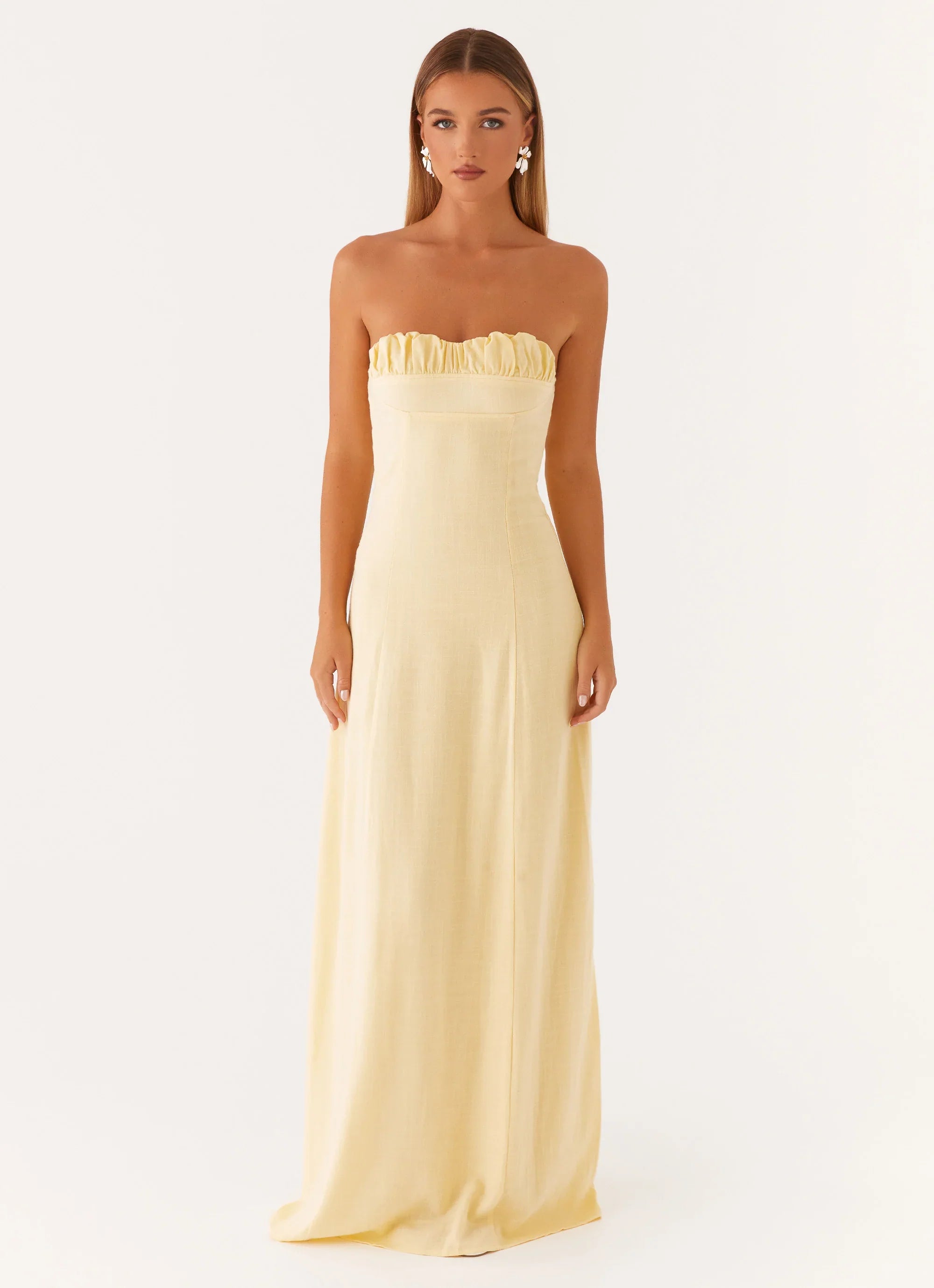 Tayla Linen Maxi Dress Yellow
