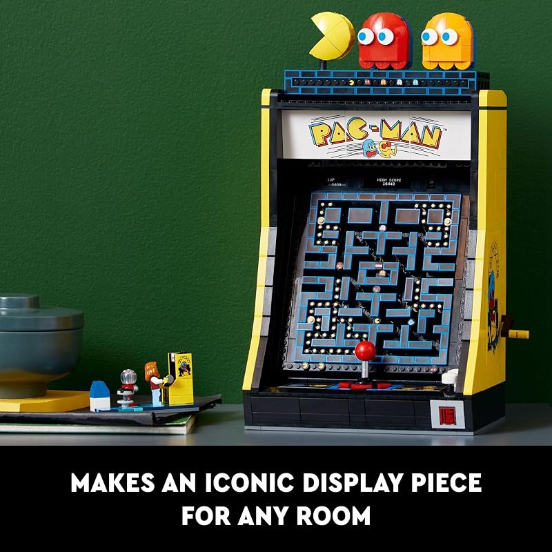 LEGO Icons PAC Man Arcade Building Sets for Adults Collectible Office Shelf or Bedroom Decor Gifts for Men Women W Moving Handle to Recreate Game 10323