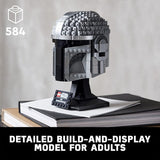 LEGO Star Wars The Mandalorian Helmet 75328 Buildable Model Kit Display Collectible Decoration Set for Adults Men Women Mom Dad Collectible Gift Idea