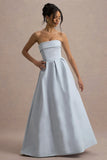 Maddalena Powder Blue Bandeau Skater Maxi Dress