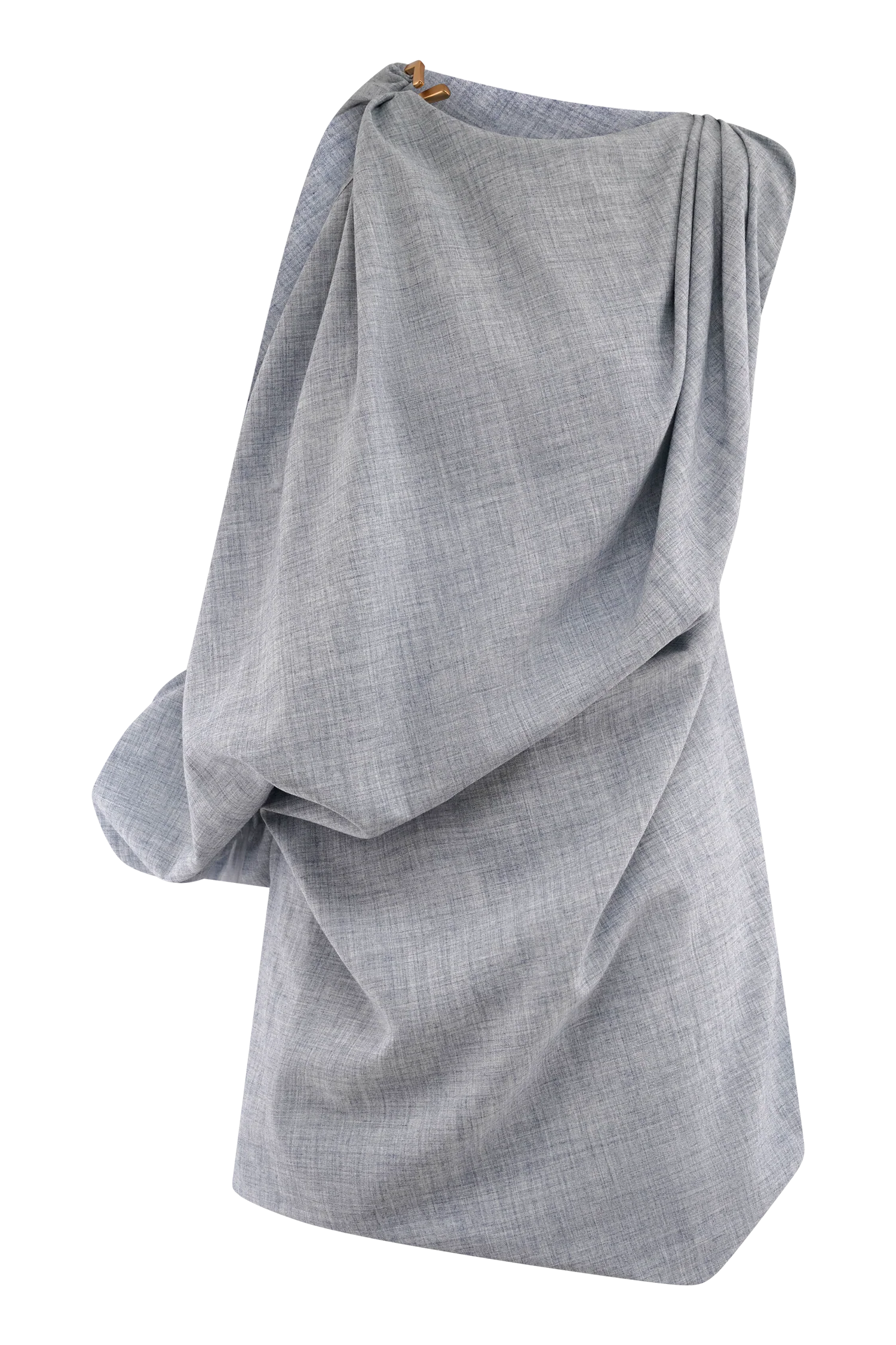 Gabriella Draped Mini Dress Charcoal Blue Marle