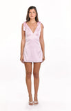 Aimie Pink Satin Party Mini Dress