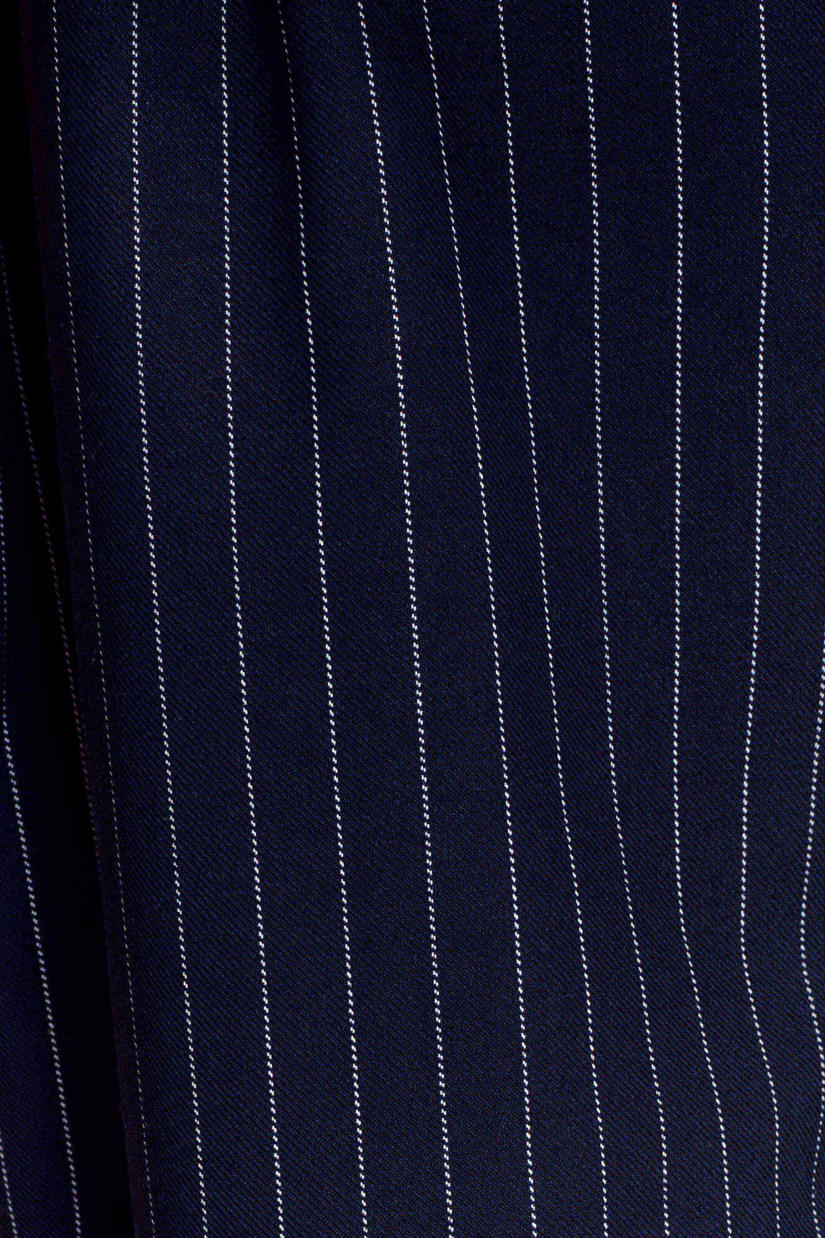 Jacqueline Pleated Wide Leg Pants Navy Pinstripe