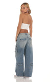 Baggy Cargo Jeans in Denim