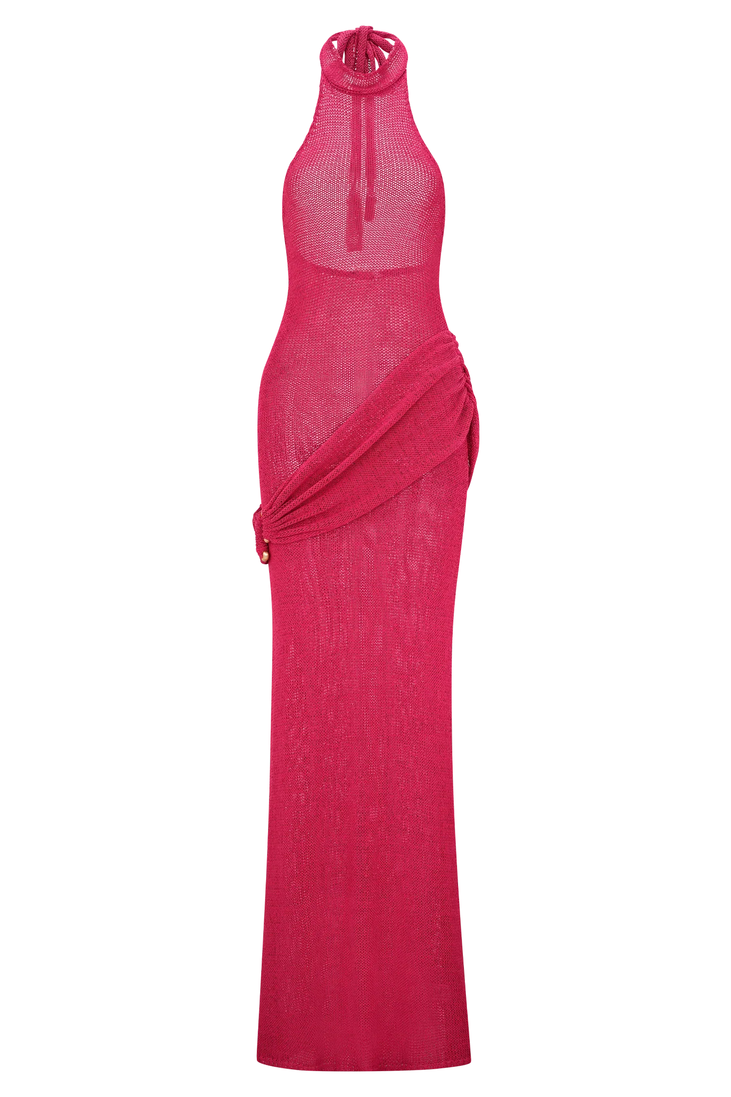 Reece Halter Knit Maxi Dress Dragonfruit