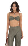 Pleated Two Piece Set in Green