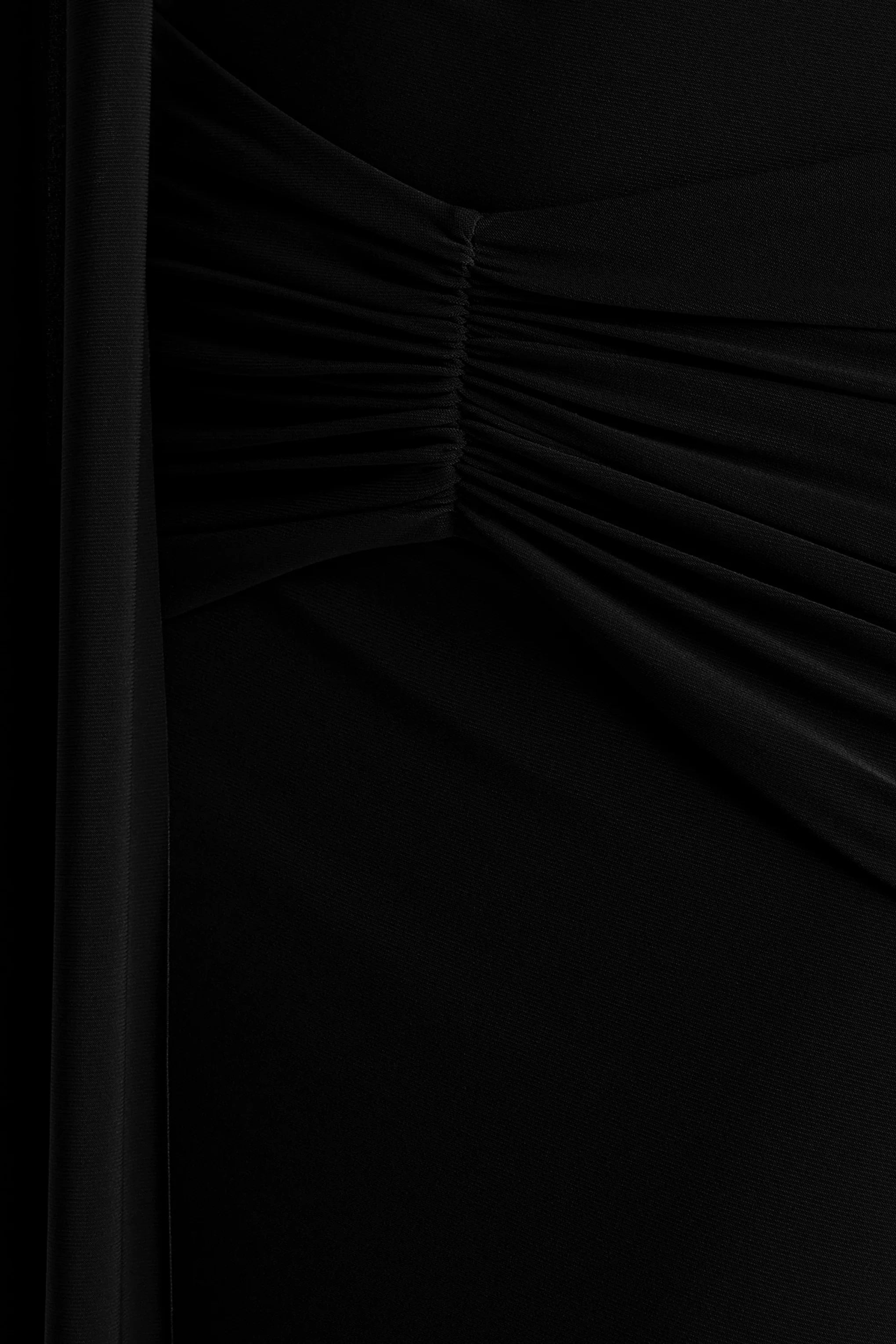 Hyla Black High Neck Maxi Dress With Sash Detail