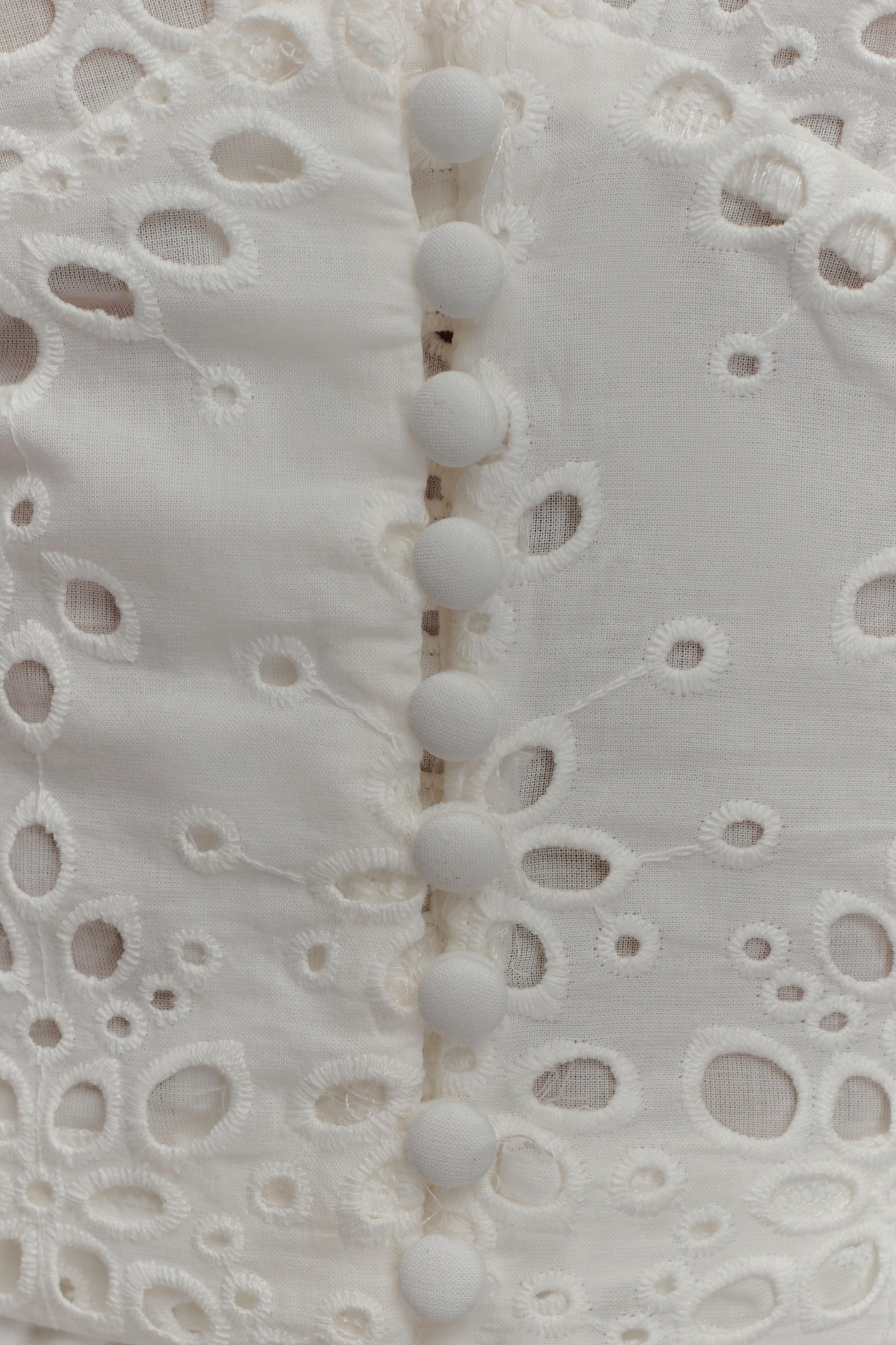 Arla Sleeveless Broderie Top White