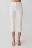 Mary Denim Capris White