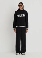 Black Knitted Wide Leg Trouser