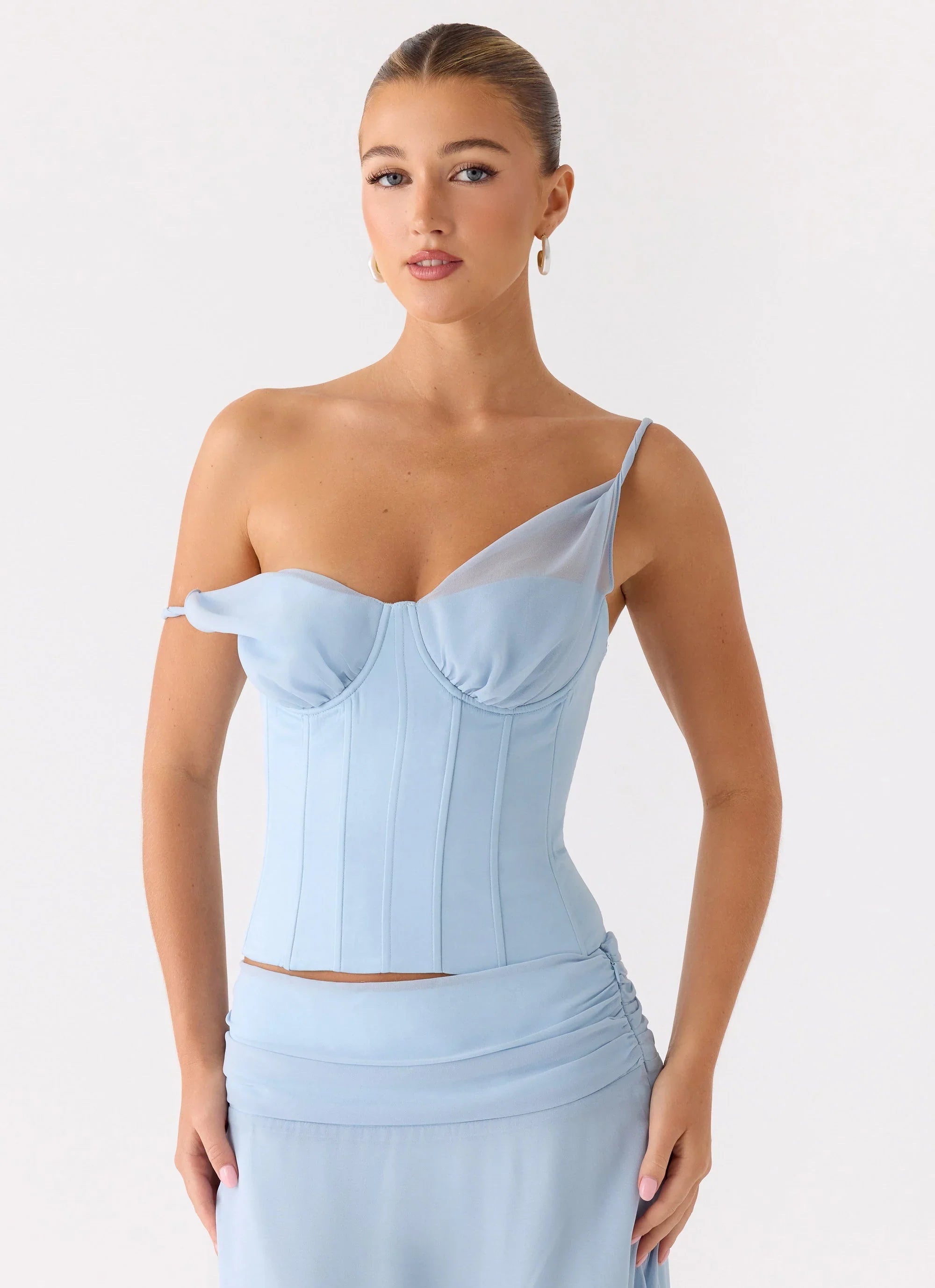 Natalya Corset Top Pale Blue