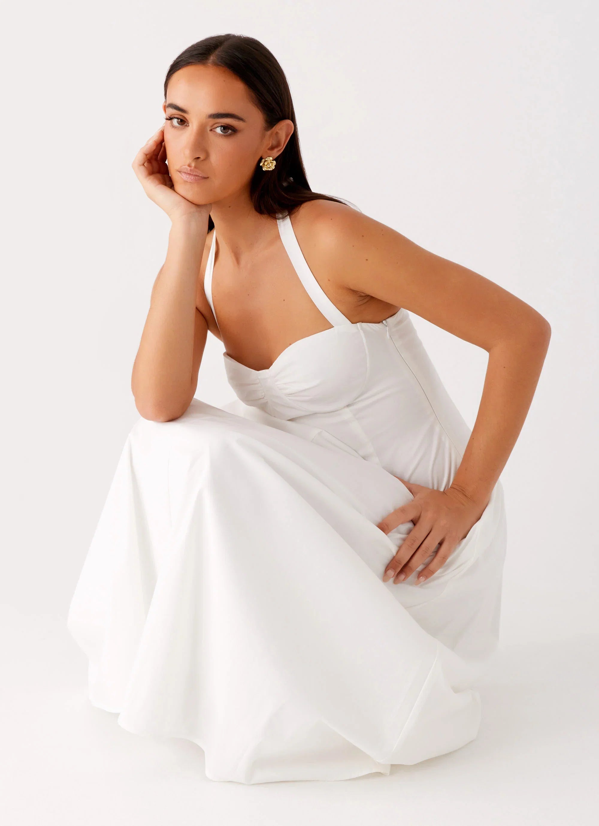 Vento Midi Dress White