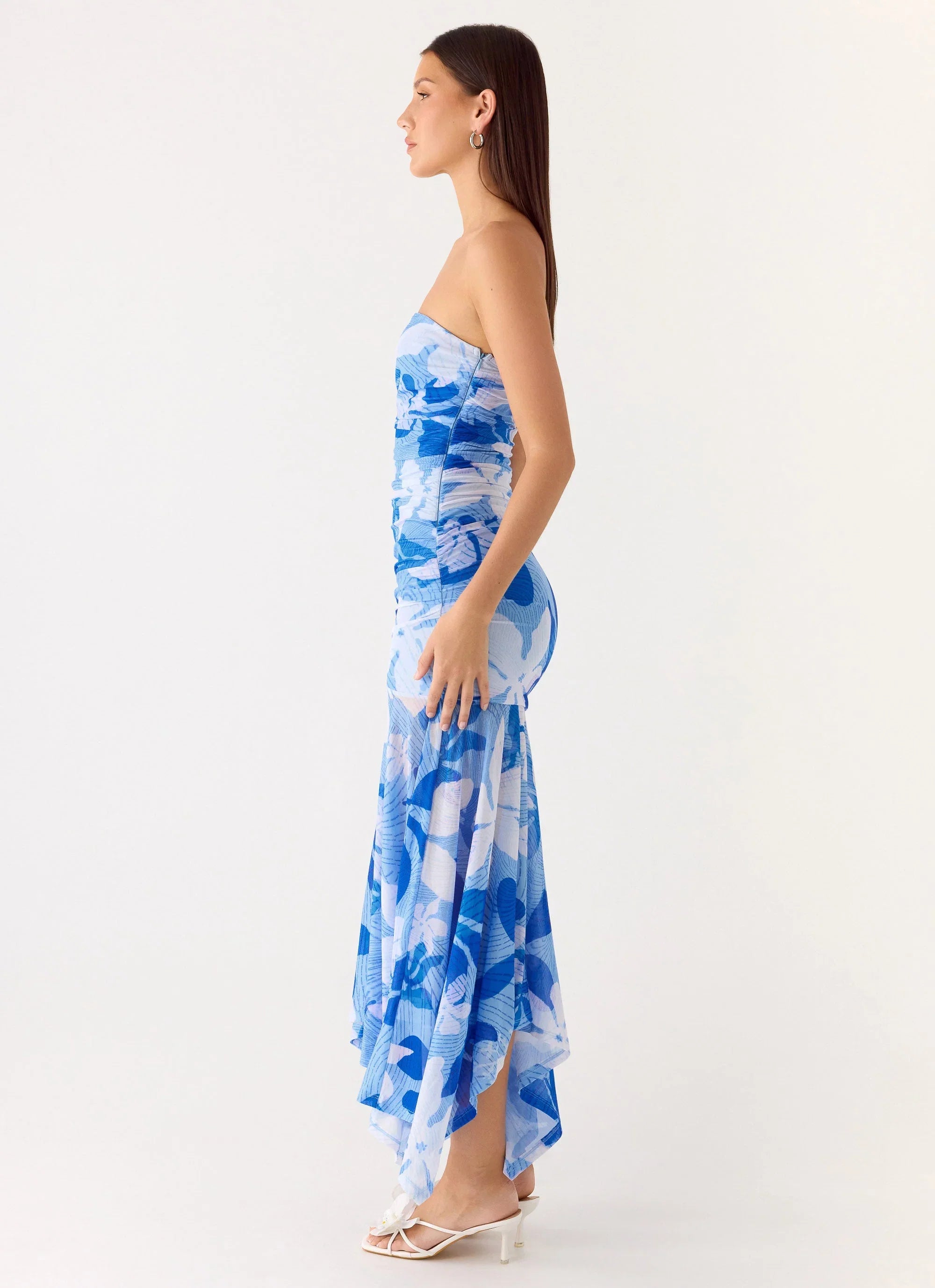 Lo Siento Midi Dress Indigo Garden