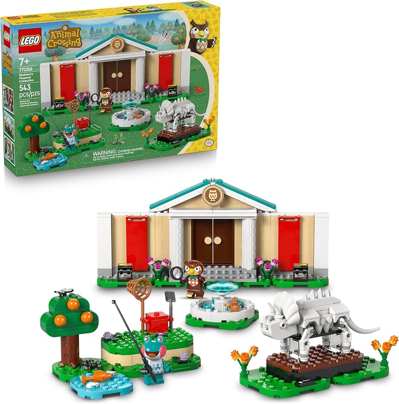 LEGO Animal Crossing Blatherss Museum Collection Building Toy Pretend Play Set W 2 Toy Minifigures for Girls Boys Ages 7 Building Blocks for Kids Gift Idea for Birthdays Gamers 77056