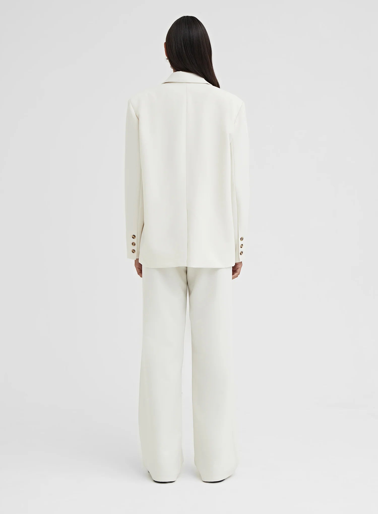 Cream Oversized Single Breasted Blazer