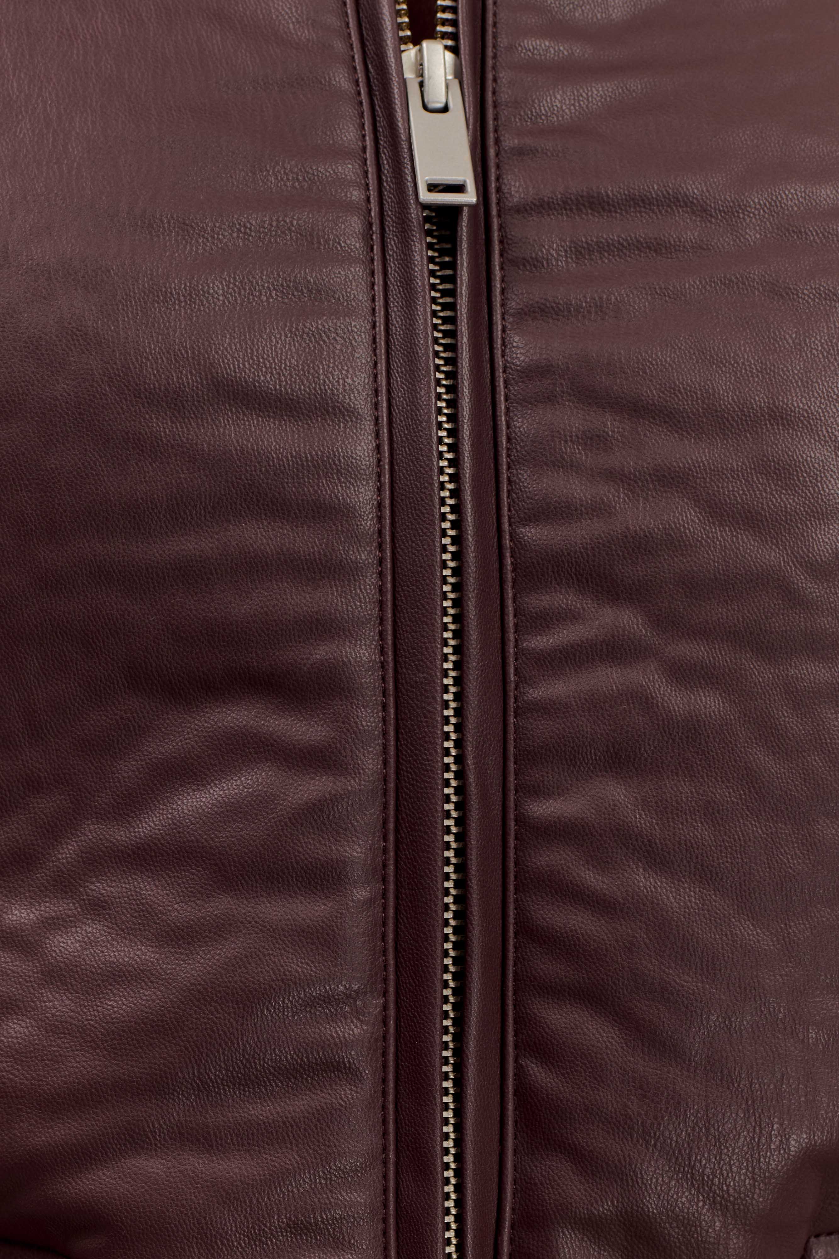 Codi Faux Leather Bomber Jacket Merlot