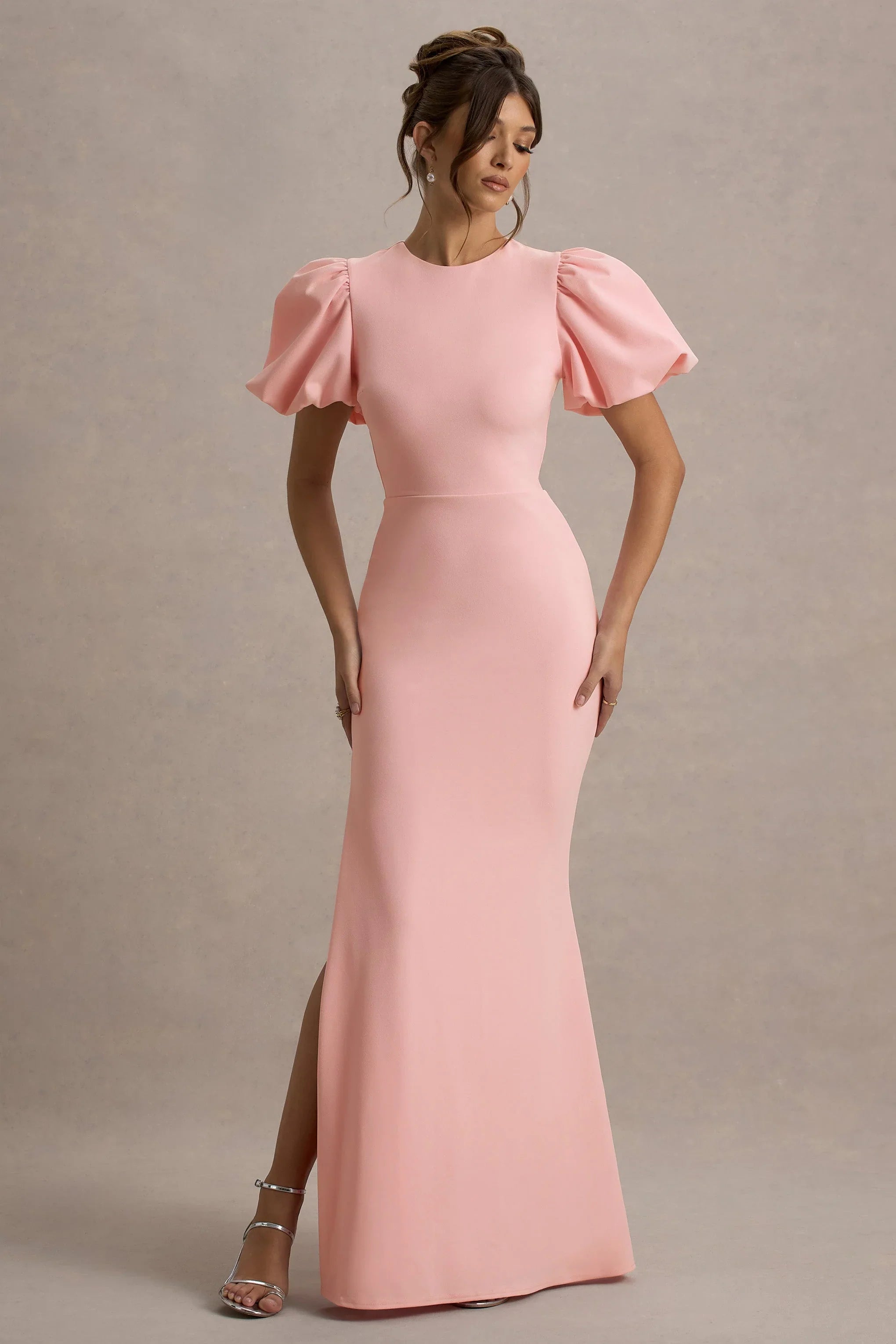 Love Letters Pink Puff Sleeve Maxi Dress