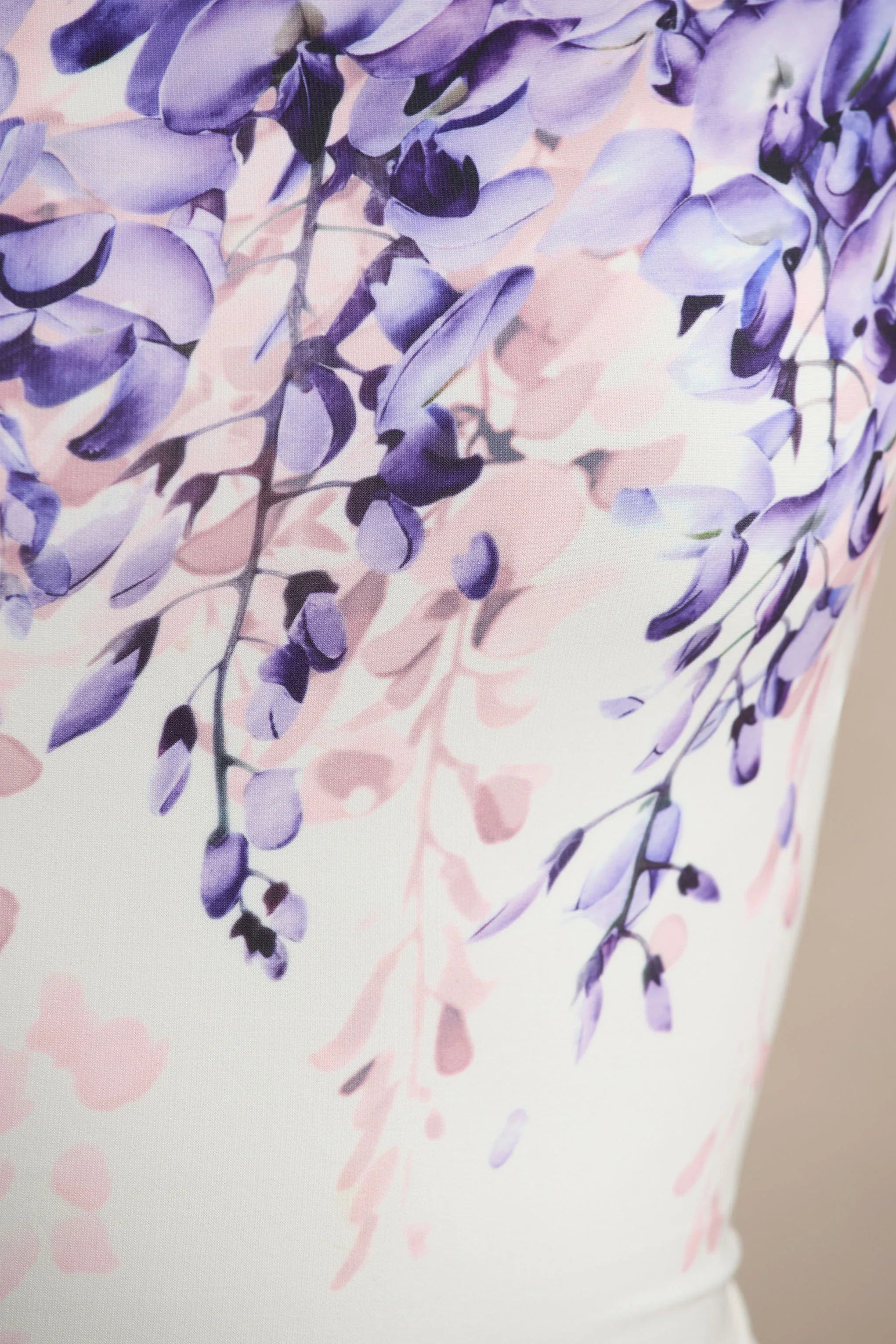 Sybil Wisteria Floral Print Asymmetric Midi Dress