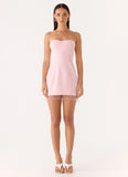 Arista Strapless Mini Dress Pink