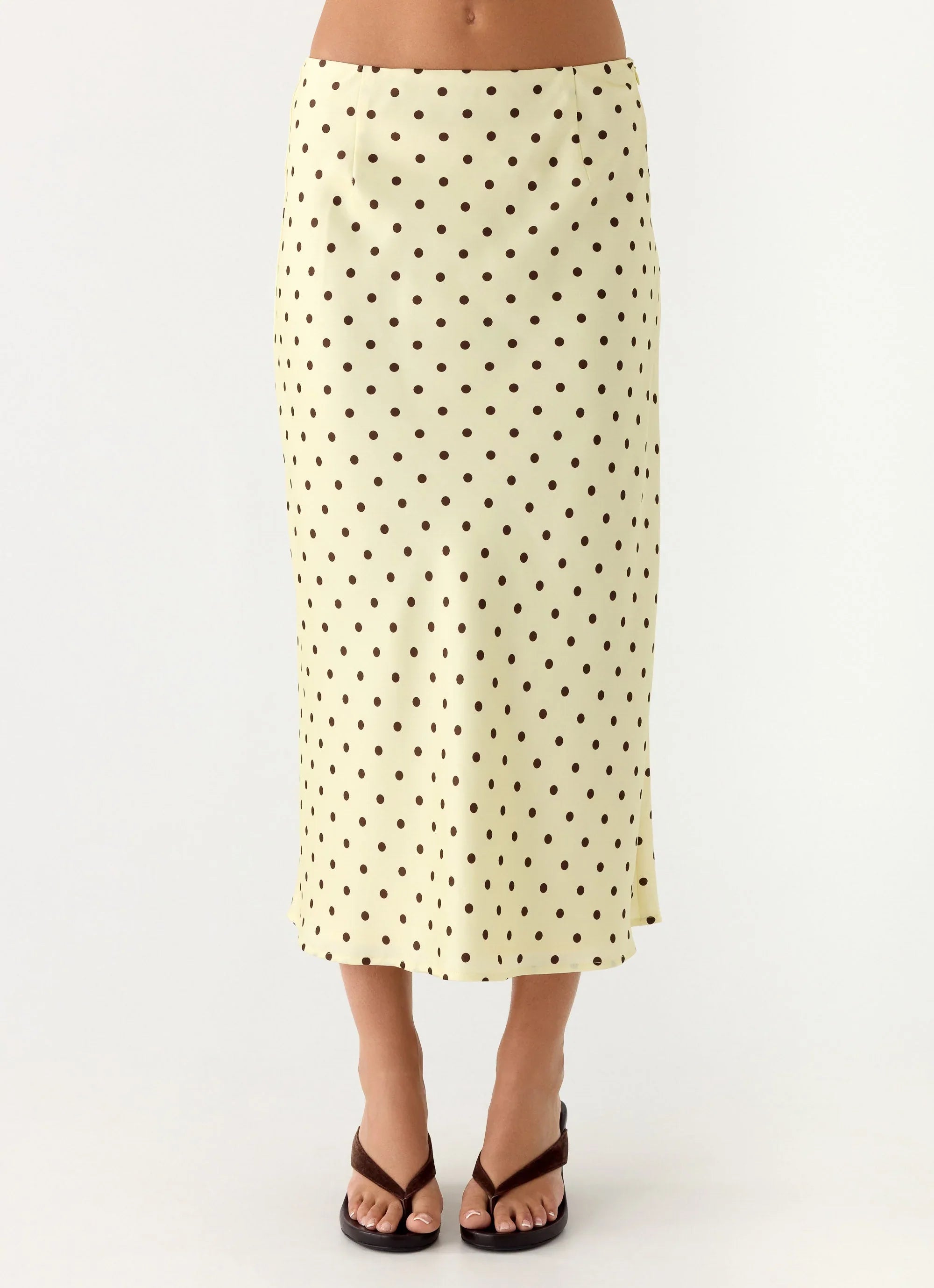 Breanne Midi Skirt Yellow Polka Dot