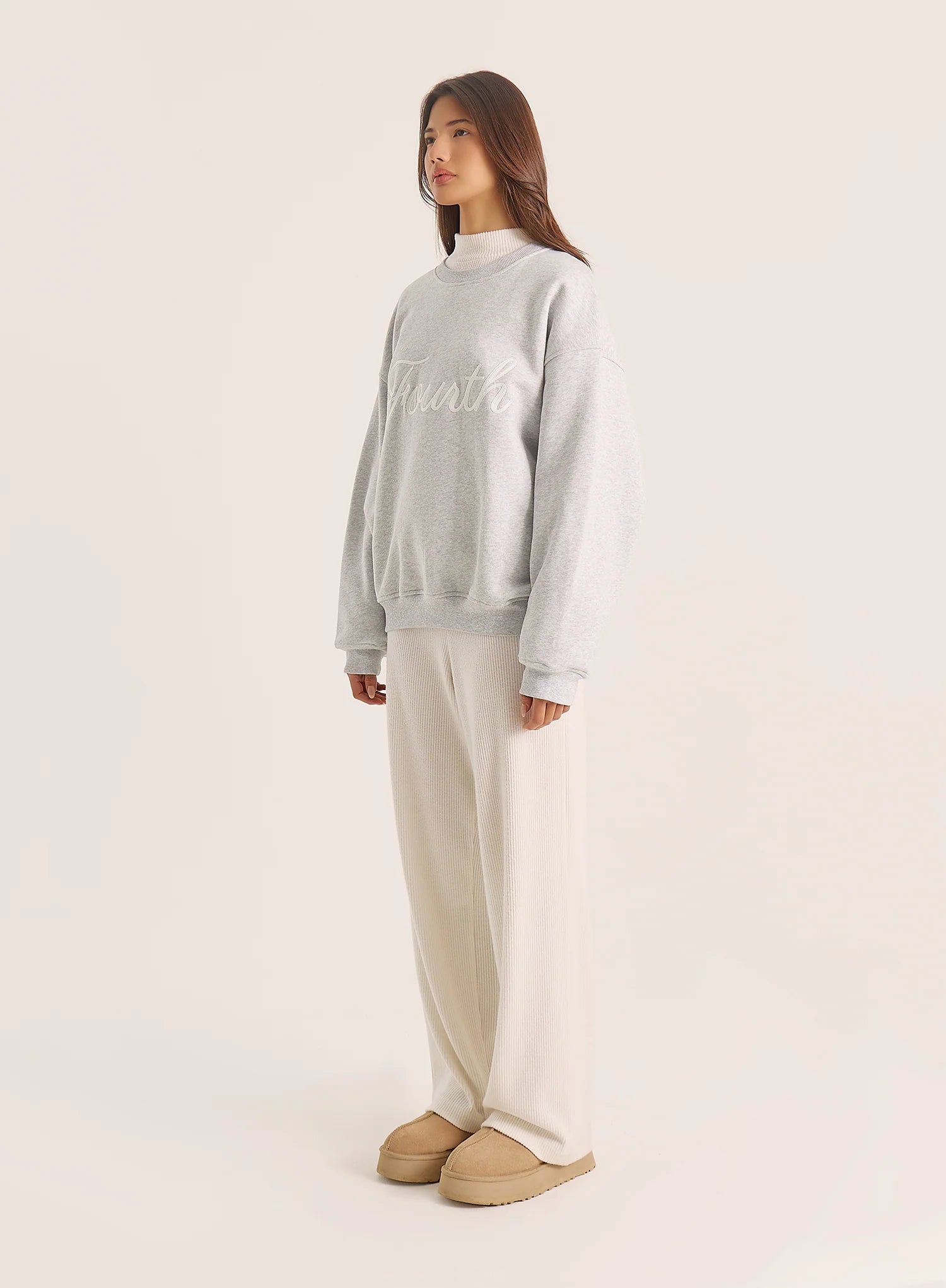 Light Grey Fourth Script Slogan Sweatshirt