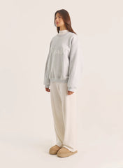 Light Grey Fourth Script Slogan Sweatshirt