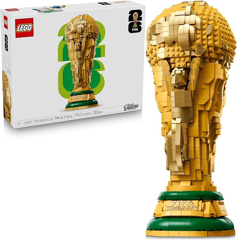 LEGO Editions FIFA World Cup Official Trophy Building Set Kit for Display in Bedroom Home Office Book Shelf Soccer Fans Collectible W World Cup 2026 Minifigure Gift for Birthdays 43020