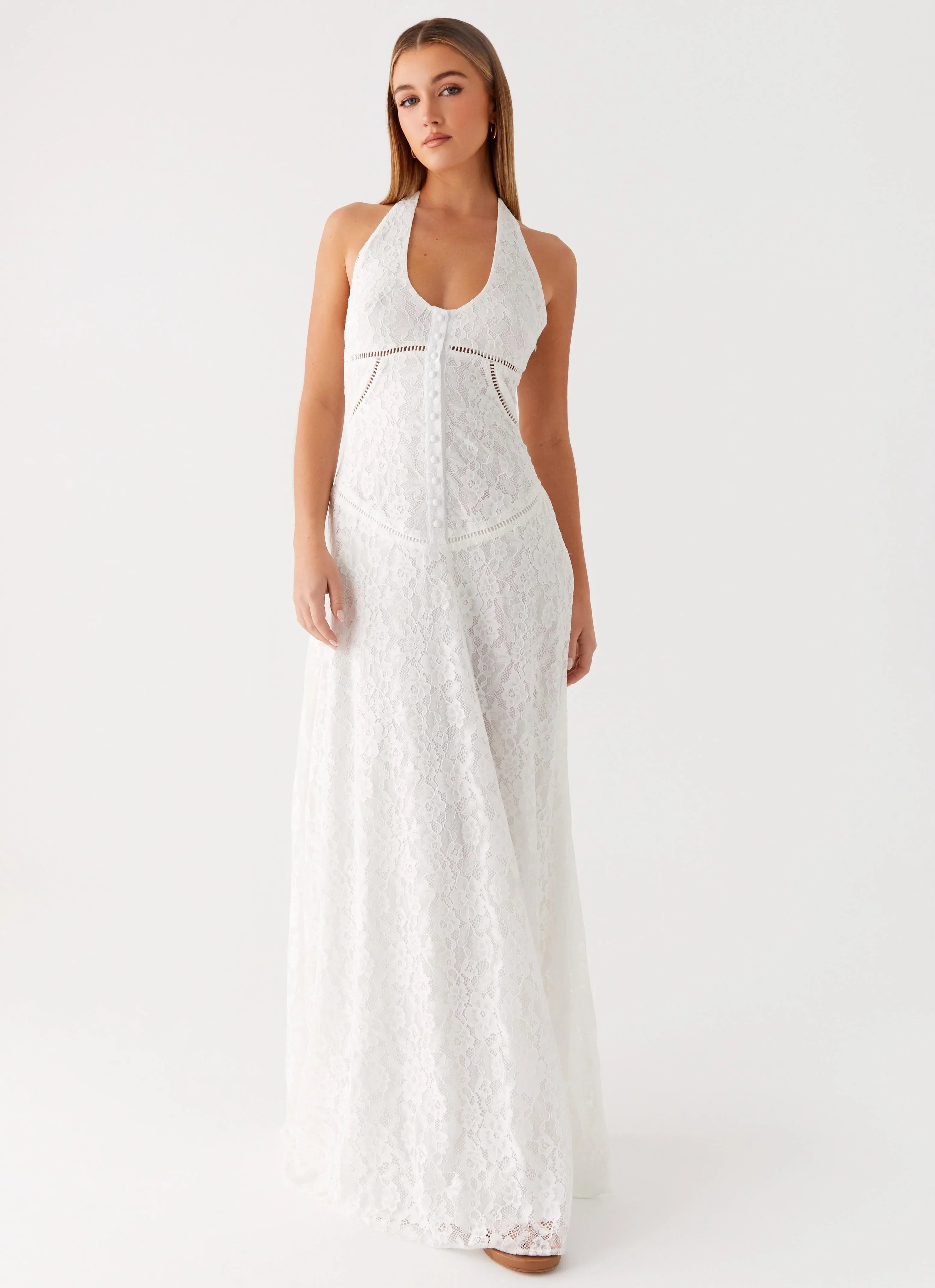 Ember Valley Cotton Maxi Dress Ivory