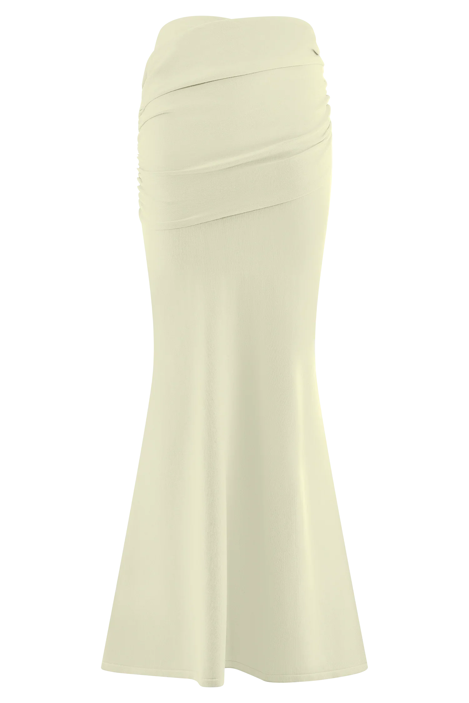 Irene Gathered Knit Maxi Skirt Ivory