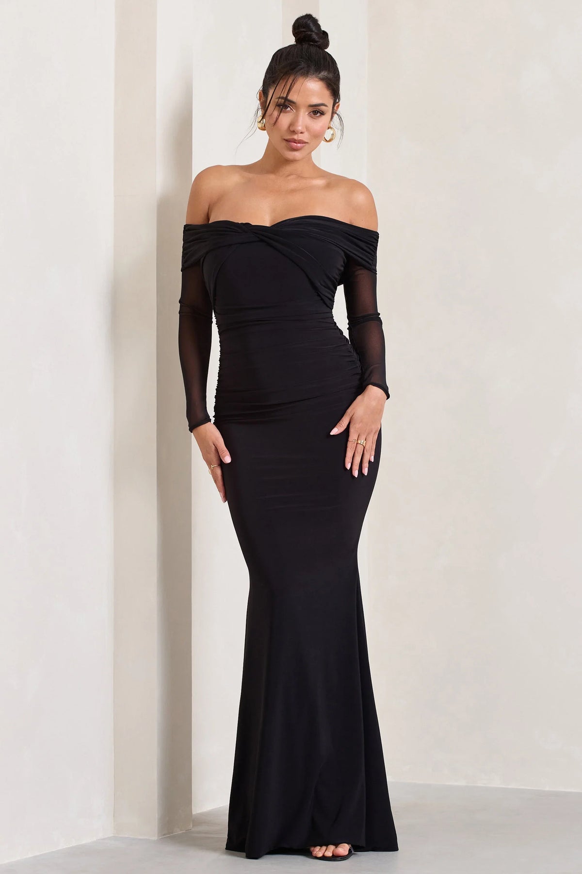 Alex Black Bardot Twist Maxi Dress