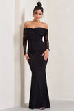 Alex Black Bardot Twist Maxi Dress