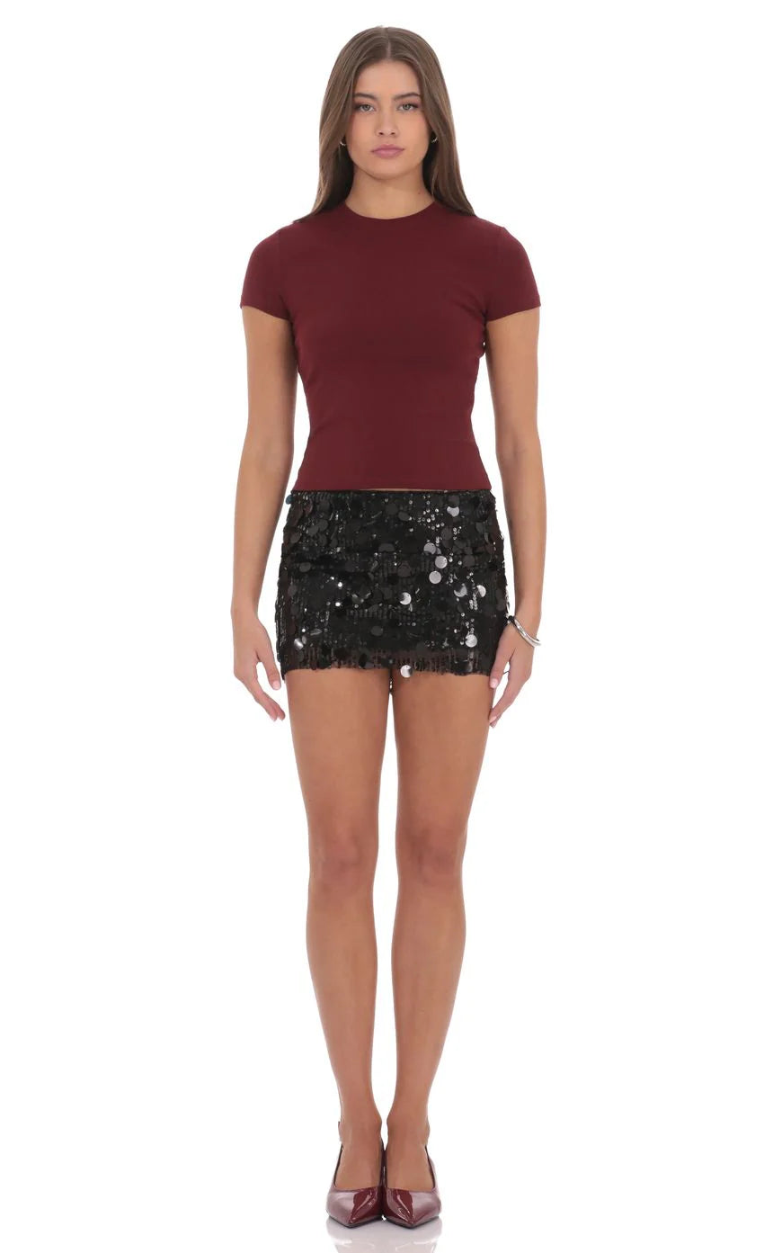 Basic Baby T in Burgundy